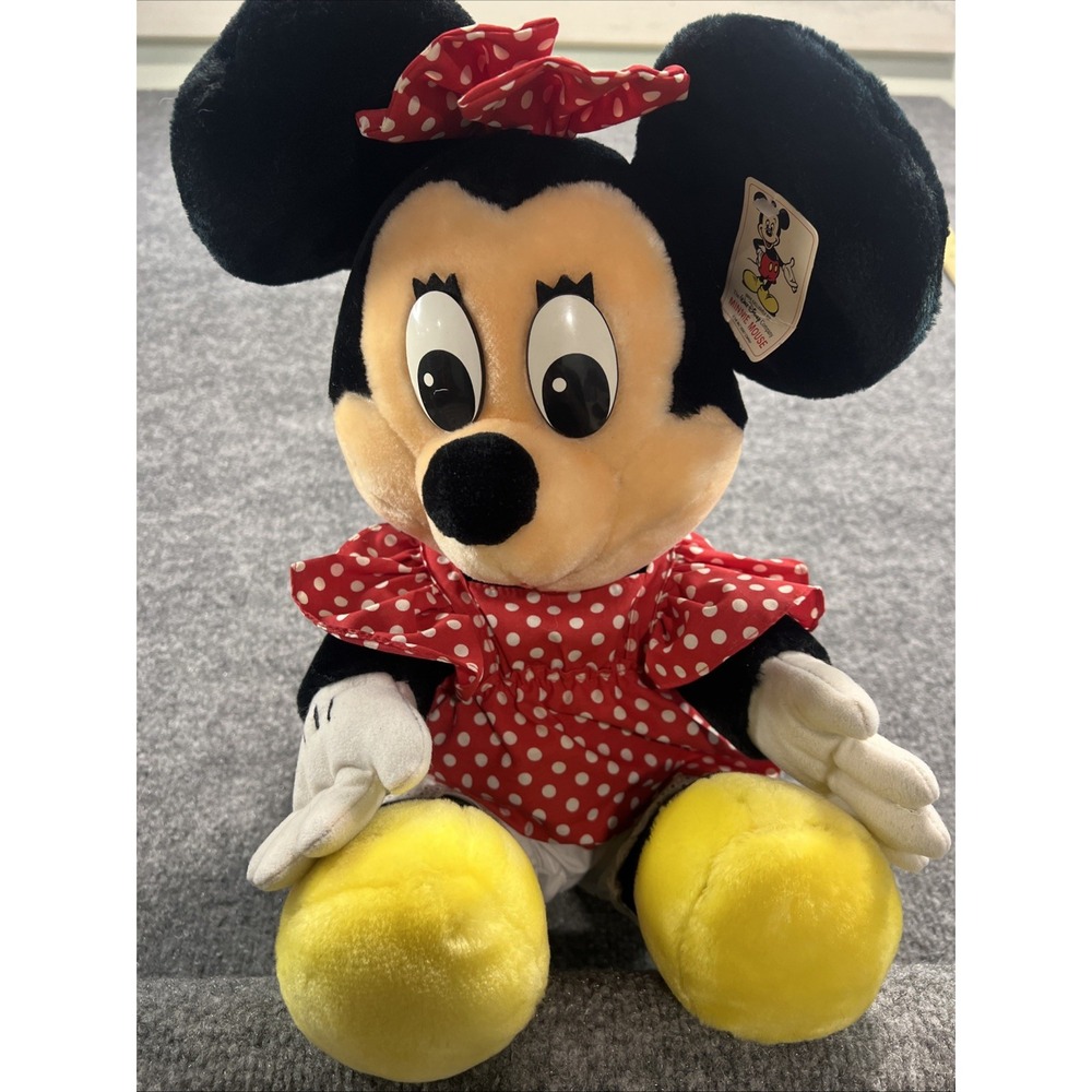 VTG 1980s Minnie Mouse Plush 16" Disneyland Disney World Canasa Tag